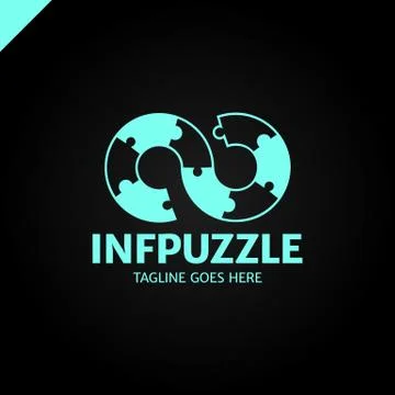 Infinity puzzle connect logotype template Stock Illustration