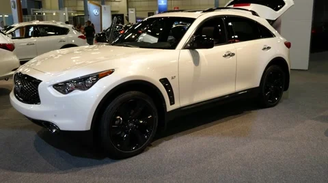 Infinity QX70 S crossover on display during the Miami International Auto Show Stock Footage 68722867
