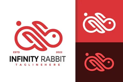 Infinity Rabbit Elegant Modern Logo Design  Vector Template 스톡 일러스트