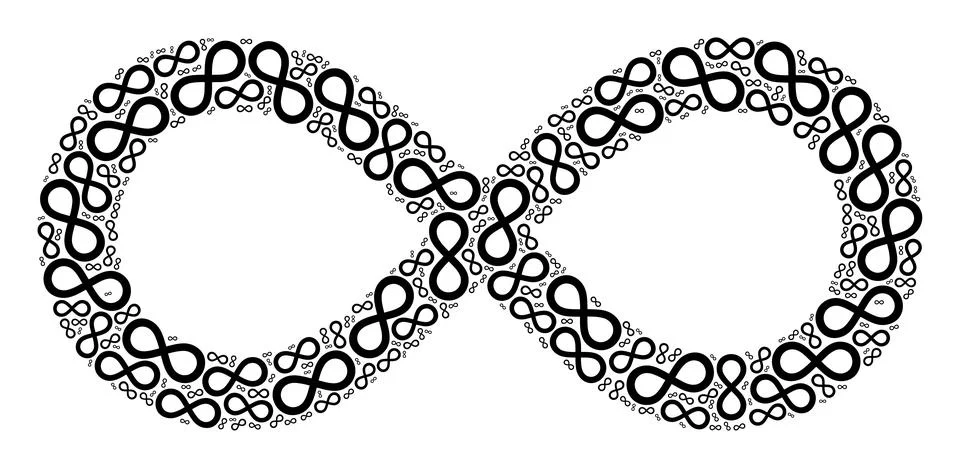 Infinity Recursion Icon Collage of Self Items 스톡 일러스트