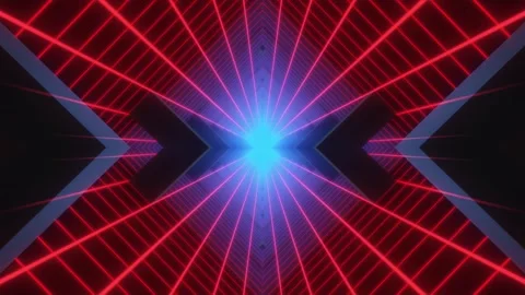 Infinity Red Grid Tunnel Stock Footage 275146917