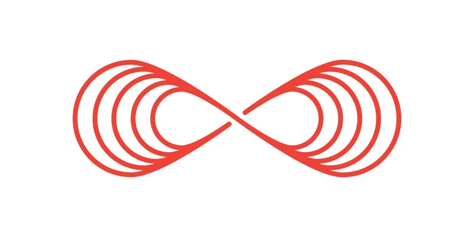 Infinity Red Illustration On White Background. Red Flat Style Vector Stock Illustration