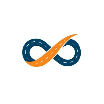 Infinity Road Logo Travel Path Concept Icon Stock Illustration