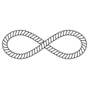 Infinity rope symbol, twisted cord loop, endless strength connection Stock Illustration