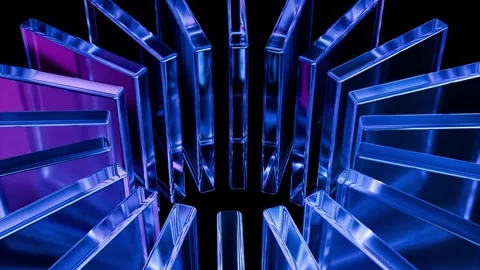 Infinity Rotating Looping Circle of high-tech Abstract futuristic glass Stock Footage 327724152