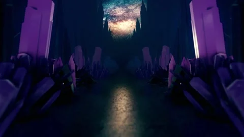 Infinity Seamless Loop Dark Crystals Space Road Video stock 164639205