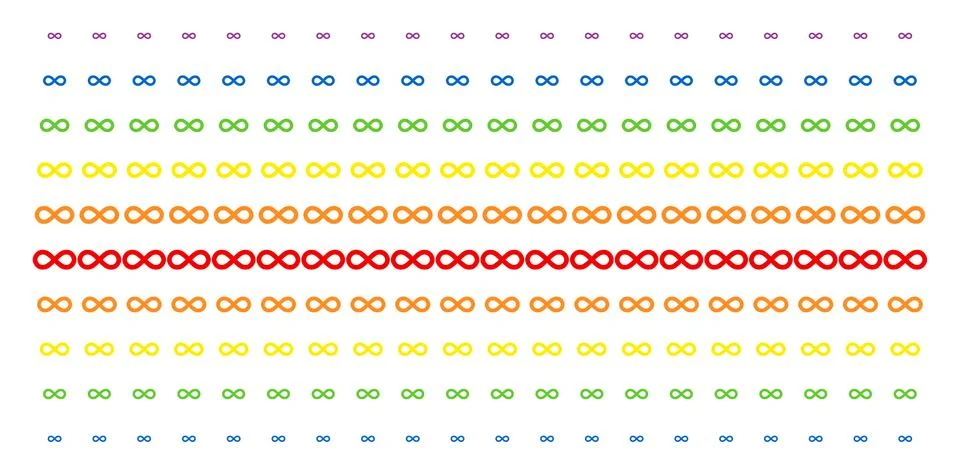 Infinity Shape Halftone Spectral Grid Illustrazione stock