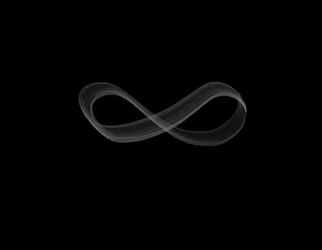 Infinity shape of realistic smoke on dark background ep03 Illustrazione stock