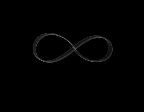 Infinity shape of realistic smoke on dark background ep04 Foto stock