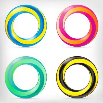 Infinity shape round dimensional icon Stock Illustration