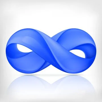 Infinity shape round dimensional icon Stock Illustration