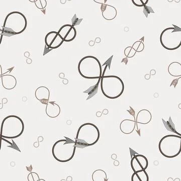 Infinity shaped arrow pattern design Stock Illustration