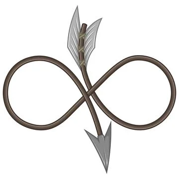 Infinity shaped arrow vector design Illustrazione stock