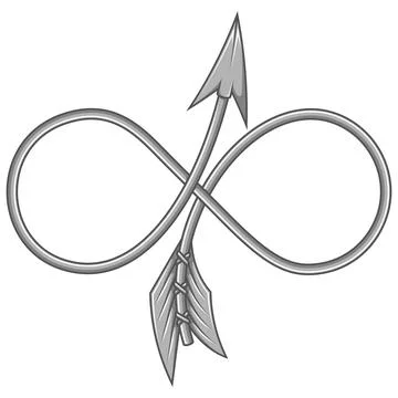 Infinity shaped arrow vector design Illustrazione stock