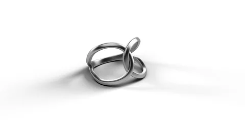 Infinity shaped silver ring 3d render illustration Video stock 100878353