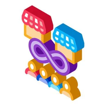 Infinity shop competition isometric icon vector illustration Stock Illustration