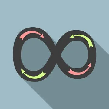 Infinity sign with arrows Stock Illustration