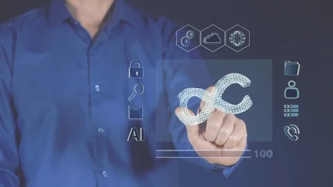 The infinity sign in the digital cyberspace. Video stock 121287601
