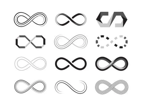 Infinity sign. eternity abstract logo icons of future graphic symbolism. vect Stockillustratie