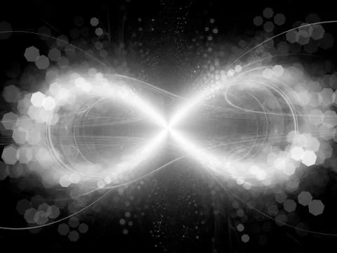 Infinity sign explosion with particles Stock Illustration
