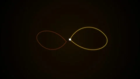 Infinity sign glowing loop animation with bright abstract neon Stock Footage 346333045