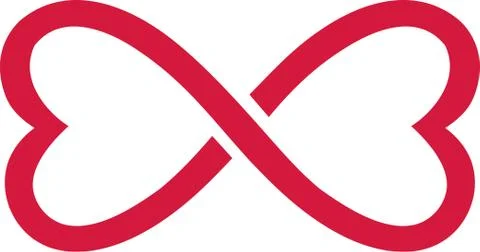 Infinity sign heart shape Illustrazione stock