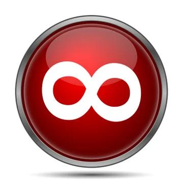 Infinity sign icon. Internet button on white background.. Illustrazione stock