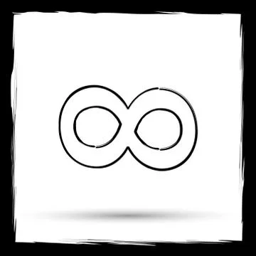 Infinity sign icon. Internet button on white background. Outline design imita 스톡 일러스트