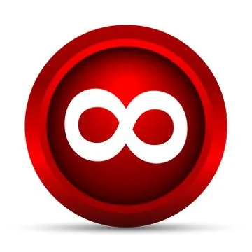 Infinity sign icon. Internet button on white background.. Illustrazione stock