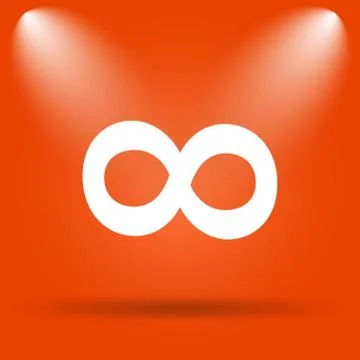 Infinity sign icon. Internet button on orange background.. 스톡 일러스트