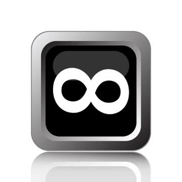 Infinity sign icon. Internet button on white background.. Illustrazione stock
