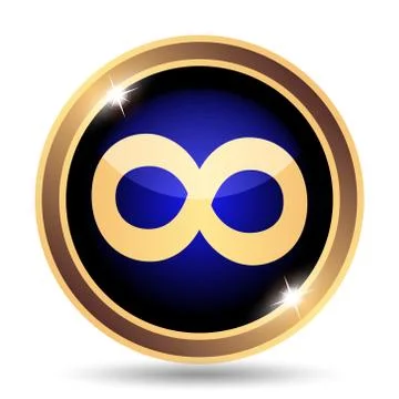 Infinity sign icon. Internet button on white background.. Illustrazione stock