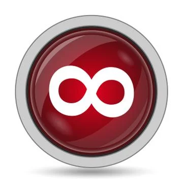 Infinity sign icon. Internet button on white background.. Illustrazione stock