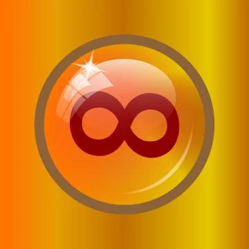 Infinity sign icon. Internet button on colored background. . Stock Illustration