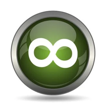 Infinity sign icon. Internet button on white background. . Illustrazione stock
