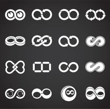 Infinity sign icons set on background for graphic and web design. Creative 스톡 일러스트