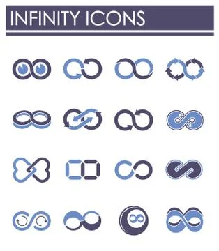 Infinity sign icons set on background for graphic and web design. Creative 스톡 일러스트