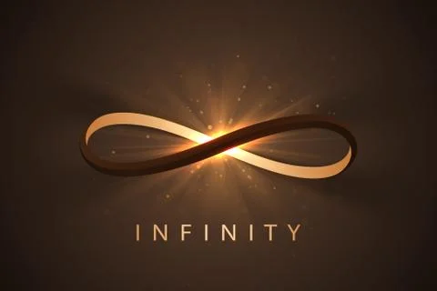 Infinity sign with light effect Stock Illustration