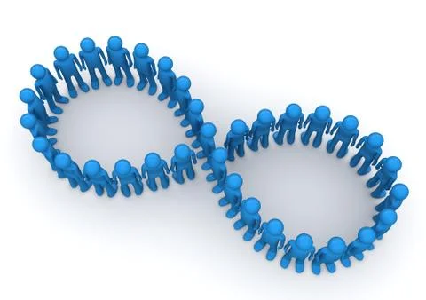 Infinity sign loop formed by men - crowds collection Stock Illustration