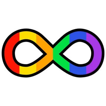Infinity sign with rainbow colors Stock Illustration
