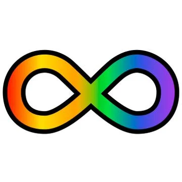 Infinity sign with rainbow colors Stock Illustration