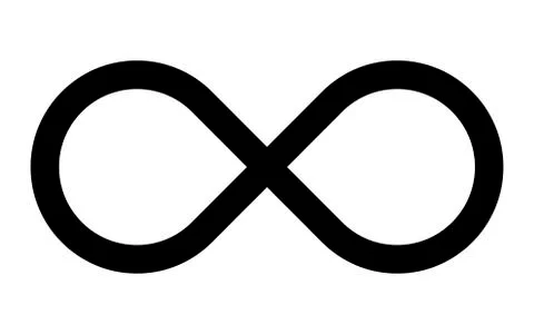 Infinity sign silhouette vector symbol icon design. Stock Illustration