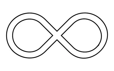Infinity sign silhouette vector symbol icon design. Stock Illustration