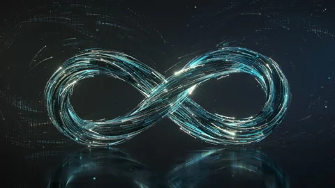 Infinity sign symbol of endless 3D render seamless loop animation Stock Footage 152125109