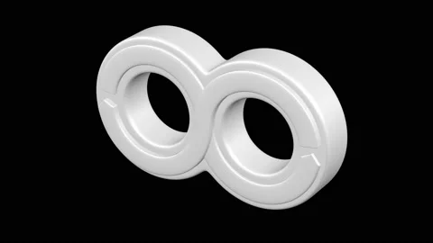 Infinity sign turn around. 3D rendering. Stock Footage 198893746