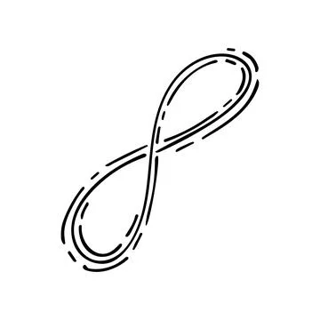 Infinity sign, vector graphics. Simple esoteric element hand drawn line art.  스톡 일러스트
