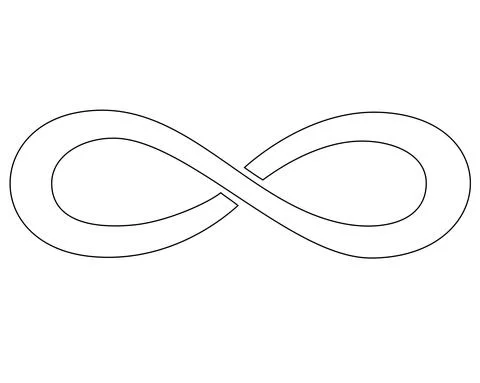Infinity sign - vector linear picture for coloring book, logo or pictogram. Stock Illustration