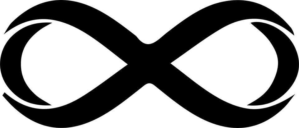 Infinity sign on white background Stock Illustration