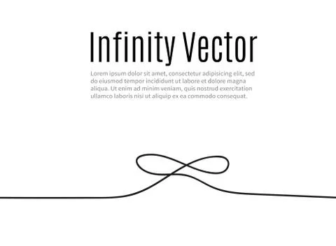 Infinity in solid lines of drawing. Continuous black line. Work flat design. The Stock Illustration