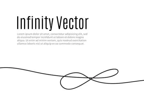 Infinity in solid lines of drawing. Continuous black line. Work flat design. The Stock Illustration